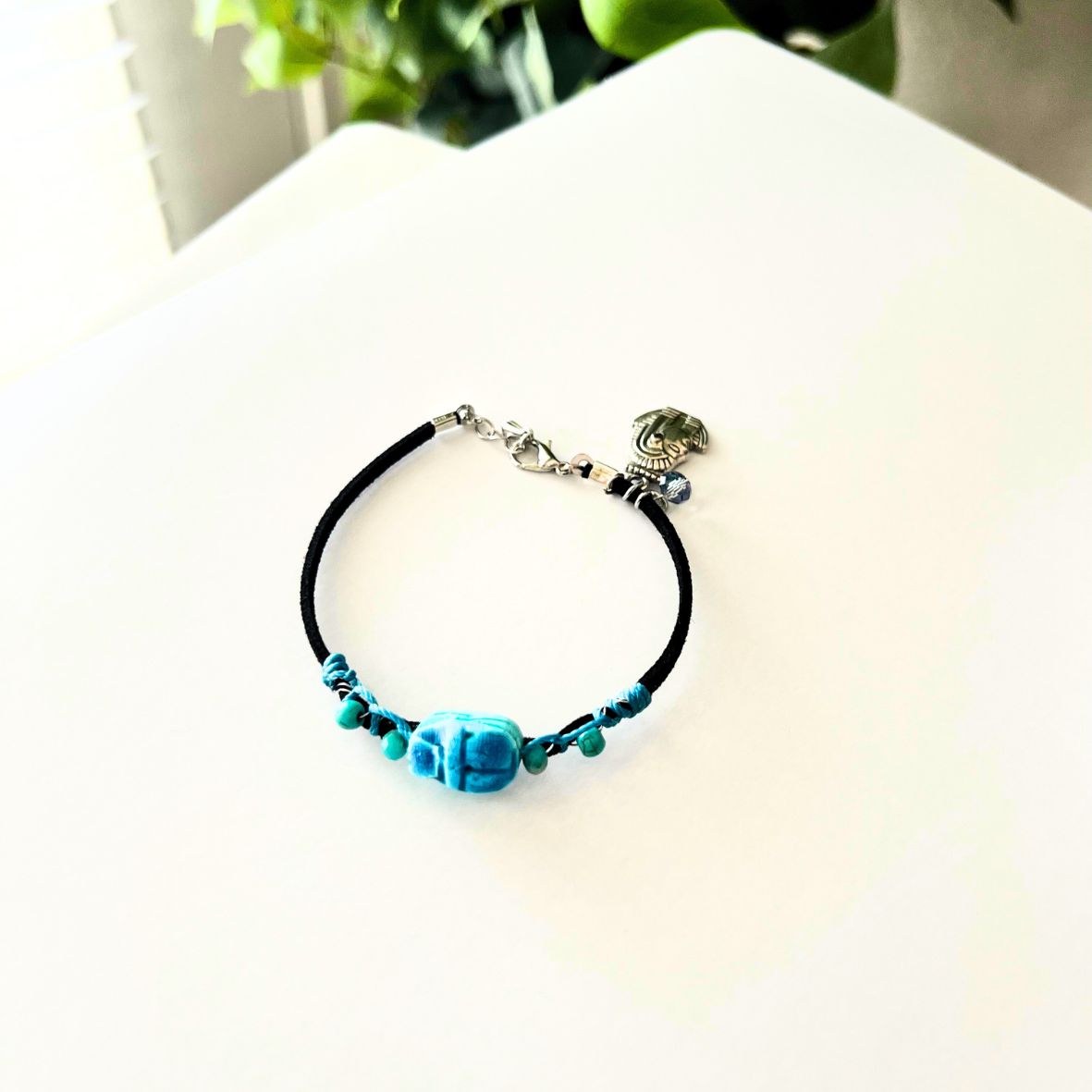 Scarab Beetle Suede Bracelet